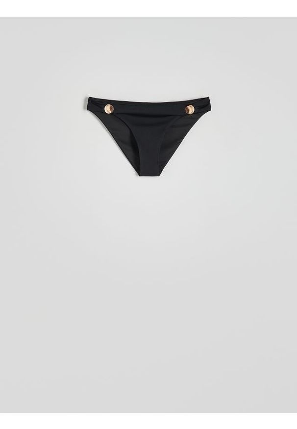 Reserved - Dół od bikini - czarny. Kolor: czarny. Materiał: materiał. Wzór: gładki
