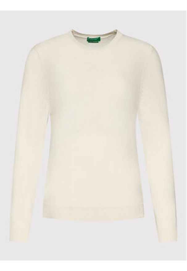 United Colors of Benetton - United Colors Of Benetton Sweter 1002D1K01 Beżowy Regular Fit. Kolor: beżowy. Materiał: wełna