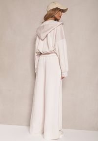 Renee - Jasnobeżowy Komplet Dresowy z Wiskozą Bluza i Spodnie o Szerokim Kroju Melriva. Kolor: beżowy. Materiał: wiskoza, dresówka