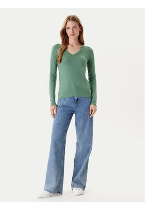 United Colors of Benetton - United Colors Of Benetton Bluzka 3GA2E4245 Zielony Regular Fit. Kolor: zielony. Materiał: bawełna