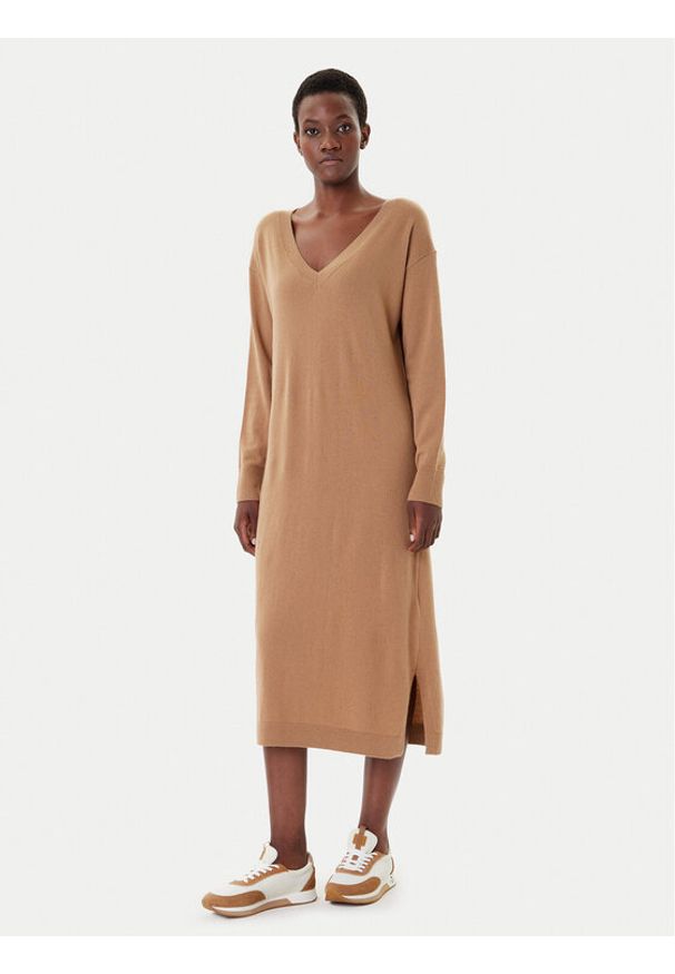 Weekend Max Mara Sukienka dzianinowa Zenith 2525326012 Beżowy Regular Fit. Kolor: beżowy. Materiał: wełna