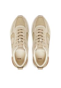 BOSS Sneakersy B Icon Runn Crcsd 50548354 Beżowy. Kolor: beżowy. Materiał: zamsz, skóra