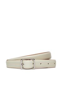 Calvin Klein Pasek Damski Slim Square Buckle Belt 2.0 K60K611719 Écru. Materiał: skóra #1