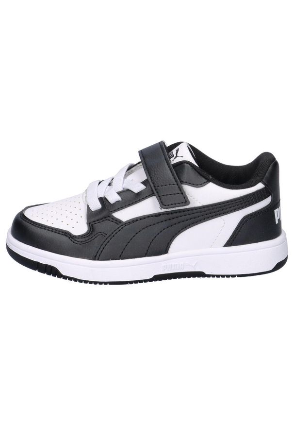 Buty do chodzenia dla dzieci Puma 03 Rebound V6 Mid. Okazja: na co dzień. Wysokość cholewki: za kostkę. Zapięcie: rzepy. Kolor: biały. Materiał: syntetyk, materiał. Szerokość cholewki: normalna. Sport: turystyka piesza
