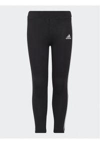 Adidas - adidas Legginsy Essentials 3-Stripes Leggings H65800 Czarny Fitted Fit. Kolor: czarny. Materiał: bawełna