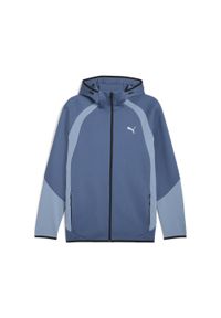 Puma - Męska bluza Evostripe z kapturem PUMA Dark Indigo Blue. Typ kołnierza: kaptur. Kolor: niebieski. Sport: bieganie