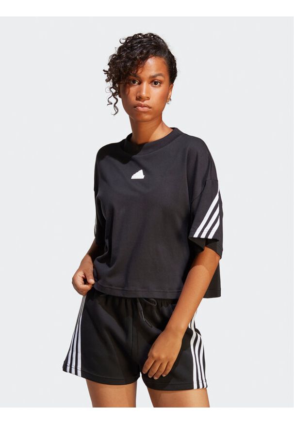 Adidas - adidas T-Shirt Future Icons 3-Stripes T-Shirt HT4695 Czarny Loose Fit. Kolor: czarny. Materiał: bawełna