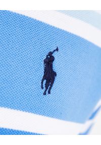 Ralph Lauren - RALPH LAUREN - Koszulka polo w paski Custom Slim Fit. Okazja: na co dzień. Typ kołnierza: polo. Kolor: niebieski. Materiał: bawełna, prążkowany, materiał. Wzór: paski. Styl: casual, sportowy #4