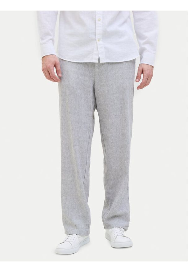 Jack & Jones - Jack&Jones Chinosy Karl Mykonos 12269371 Szary Loose Fit. Kolor: szary. Materiał: wiskoza