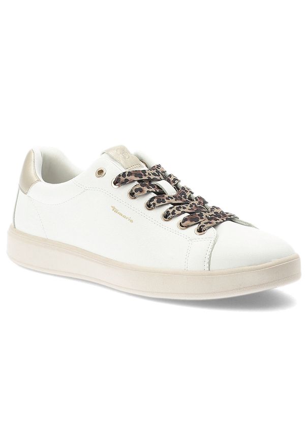 Białe Sneakersy Tamaris Modne Obuwie Damskie Animal Prints. Okazja: na co dzień, na spacer. Kolor: biały. Wzór: motyw zwierzęcy. Styl: elegancki, klasyczny, casual