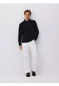 Reserved - Koszulka polo z długim rękawem - czarny. Typ kołnierza: polo. Kolor: czarny. Materiał: dzianina, bawełna. Długość rękawa: długi rękaw. Długość: długie #1