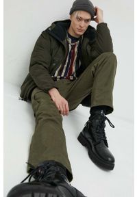 Abercrombie & Fitch kurtka męska kolor zielony zimowa oversize. Kolor: zielony. Materiał: polar, poliester. Sezon: zima #4