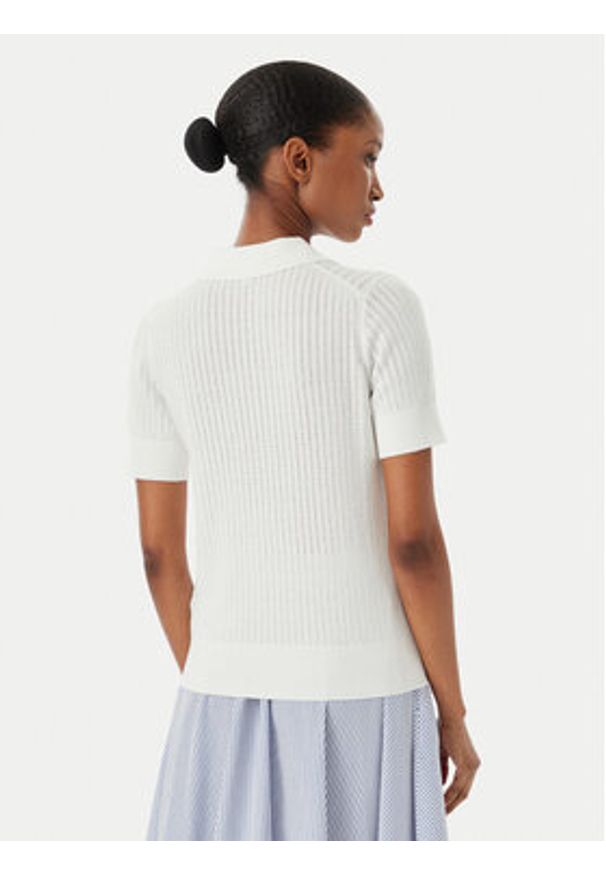 TOMMY HILFIGER - Tommy Hilfiger Sweter WW0WW49362 Biały Slim Fit. Kolor: biały. Materiał: bawełna