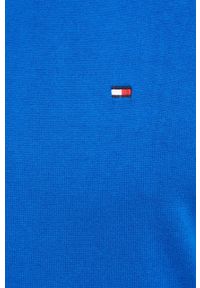 TOMMY HILFIGER - Tommy Hilfiger sweter męski lekki. Okazja: na co dzień. Kolor: niebieski. Materiał: dzianina. Długość rękawa: długi rękaw. Długość: długie. Styl: casual