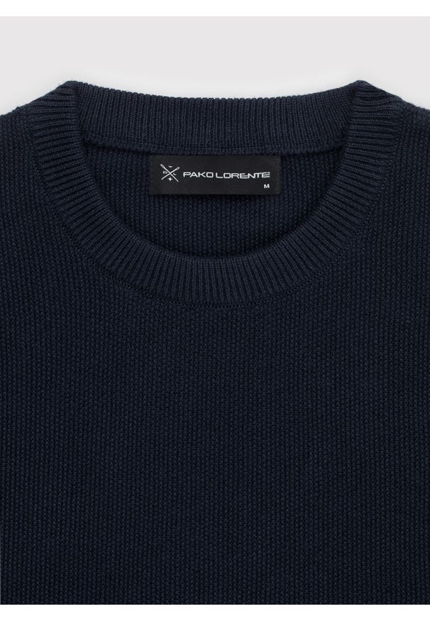 Pako Lorente - PAKO LORENTE – Granatowy sweter męski. Kolor: niebieski, oliwkowy. Materiał: bawełna. Wzór: gładki. Sezon: wiosna