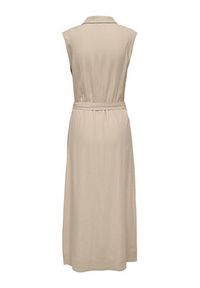 only - ONLY Sukienka koszulowa Goa 15363697 Beżowy Regular Fit. Kolor: beżowy. Materiał: len. Typ sukienki: koszulowe #4