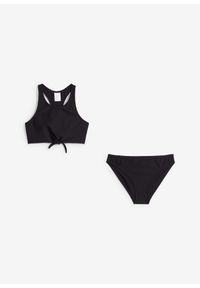 bonprix - Bikini z teksturowanego materiału (2 części). Kolor: czarny. Materiał: materiał #2