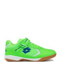 LOTTO - Buty dziecięce sportowe Lotto SOCCERA. Kolor: zielony, biały, wielokolorowy. Sport: piłka nożna