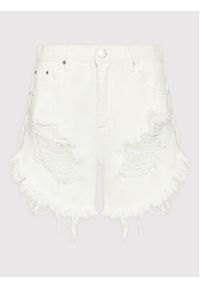 Glamorous Szorty jeansowe KA6744 Biały Regular Fit. Kolor: biały. Materiał: bawełna #5
