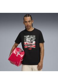 Puma - Męska koszulka z nadrukiem fotograficznym PUMA Black. Kolor: czarny. Wzór: nadruk. Sport: fitness