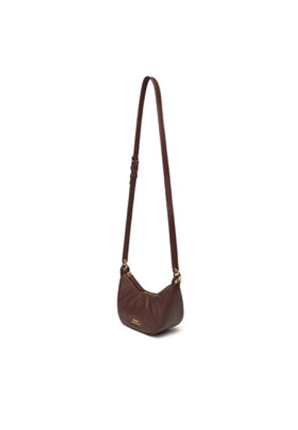 TOMMY HILFIGER - Tommy Hilfiger Torebka Moon Leather Mini Crossover AW0AW17466 Brązowy. Kolor: brązowy. Materiał: skórzane