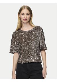 Pieces Bluzka Kam 17132951 Złoty Regular Fit. Kolor: złoty. Materiał: syntetyk #6