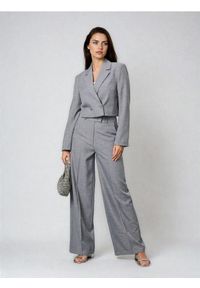 Sinsay - Eleganckie spodnie wide leg - szary. Kolor: szary. Styl: elegancki #1