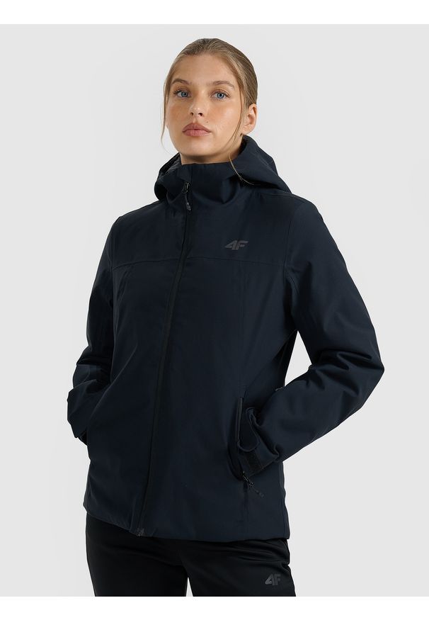 4f - 4F Kurtka narciarska membrana 5000 damska - czarna L. Kolor: czarny. Materiał: materiał. Sezon: zima
