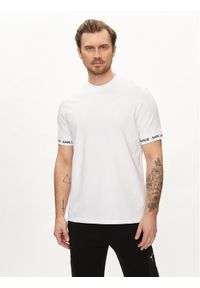 Karl Lagerfeld - KARL LAGERFELD T-Shirt 755023 542221 Biały Regular Fit. Typ kołnierza: dekolt w karo. Kolor: biały. Materiał: bawełna