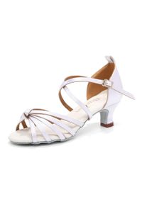 BURTAN - Buty taneczne damskie salsa taniec towarzyski Burtan Havana 5 cm. Kolor: biały. Sport: taniec