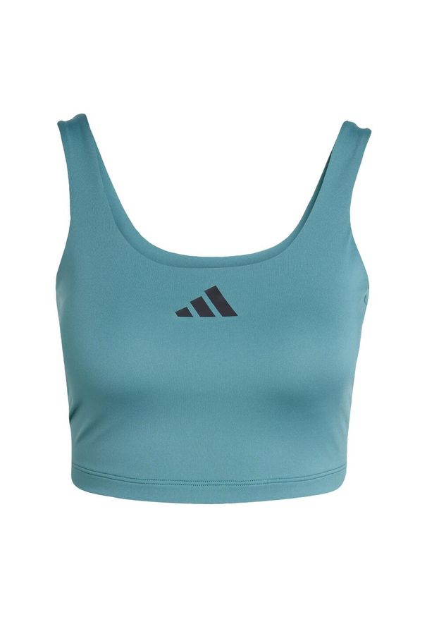 Adidas - Koszulka Power Light Support Bra. Kolor: niebieski. Technologia: ClimaCool (Adidas). Sport: fitness