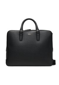 BOSS Torba na laptopa 50548265 Czarny. Kolor: czarny. Materiał: skóra