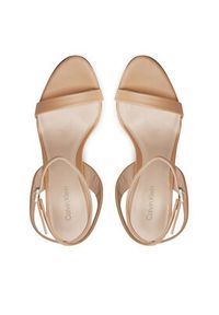 Calvin Klein Sandały Heel Sandal 90 Lth HW0HW01945 Beżowy. Kolor: beżowy. Materiał: skóra #5