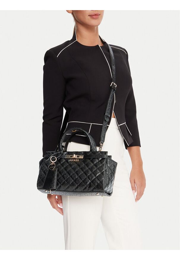 Guess Torebka Idra HWGG81 57050 Czarny. Kolor: czarny. Materiał: skórzane