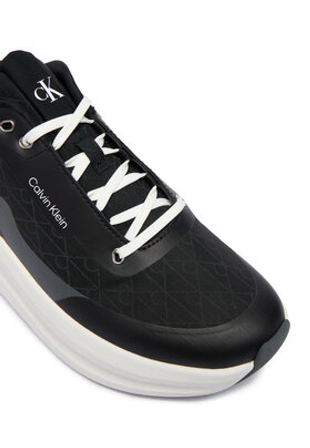 Calvin Klein Sneakersy Chunky Runner Laceup Mix Aop YW0YW02077 Czarny. Kolor: czarny. Materiał: materiał