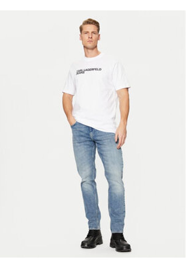 Karl Lagerfeld Jeans T-Shirt A1M17002 Biały Regular Fit. Kolor: biały. Materiał: bawełna