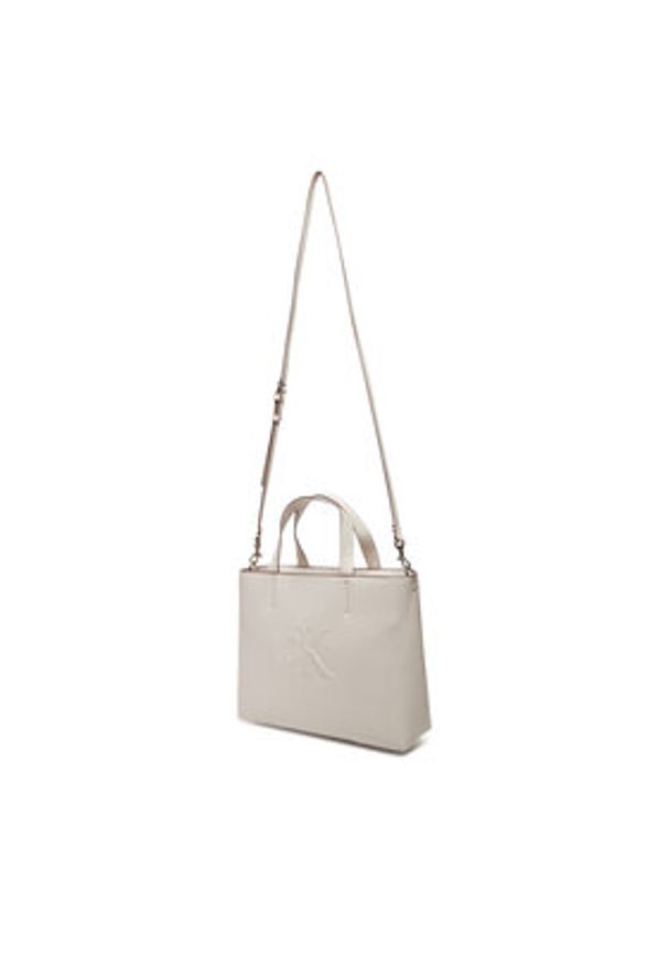 Calvin Klein Jeans Torebka Sculpted Mini Ew Tote LV04K3111G Écru. Materiał: skórzane