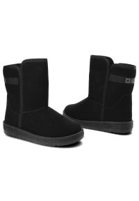 Big-Star - Czarne Śniegowce Big Star Ocieplane Botki Damskie. Okazja: na spacer. Zapięcie: bez zapięcia. Kolor: czarny. Materiał: futro, materiał, puch, syntetyk. Szerokość cholewki: normalna. Sezon: zima. Obcas: na obcasie. Wysokość obcasa: niski #4