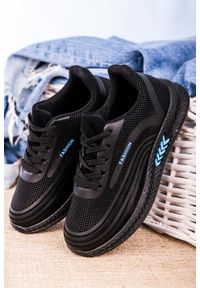 Casu - czarne buty sportowe sznurowane casu 20y03/b. Kolor: czarny, wielokolorowy, niebieski