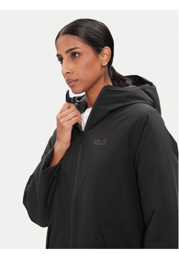 Jack Wolfskin Płaszcz zimowy Frost Haven A65091 Czarny Regular Fit. Kolor: czarny. Materiał: syntetyk. Sezon: zima