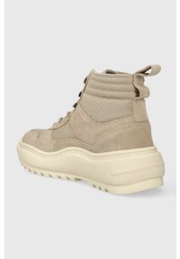 Tommy Jeans sneakersy TJM MIX MATERIAL BOOT kolor beżowy EM0EM01245. Nosek buta: okrągły. Zapięcie: sznurówki. Kolor: beżowy. Materiał: guma #2