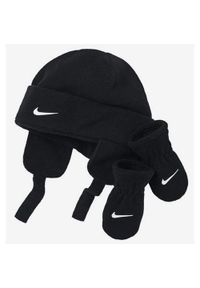 Zestaw polaru Nike dla niemowląt – czapka i rękawiczki 0–6 mies., czarny. Kolor: zielony, czarny, niebieski, wielokolorowy. Materiał: polar. Sezon: zima. Sport: kolarstwo #1