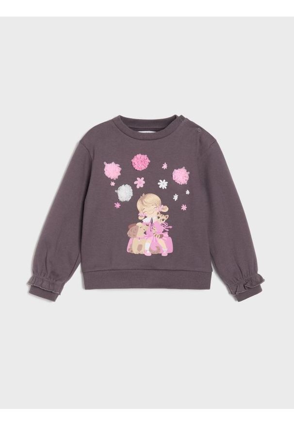 Sinsay - Bluza z gumkami przy rękawach - szary. Kolor: szary