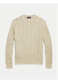 Polo Ralph Lauren Sweter 710965867001 Beżowy Regular Fit. Typ kołnierza: polo. Kolor: beżowy. Materiał: bawełna