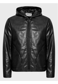 Trussardi Jeans - Trussardi Kurtka z imitacji skóry 52S00758 Czarny Regular Fit. Kolor: czarny. Materiał: syntetyk #5