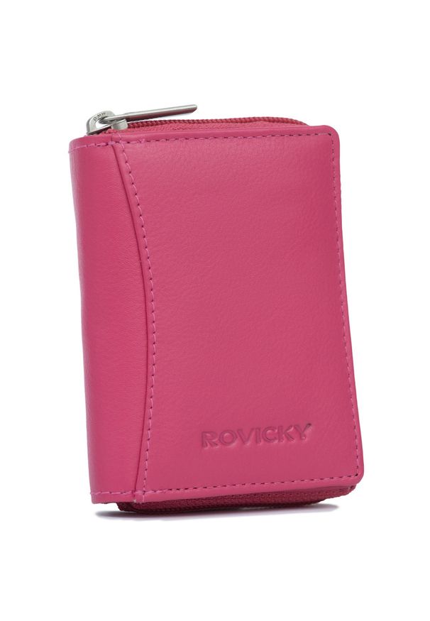 ROVICKY - Portfel damski Rovicky R-23-17-LFN różowy. Kolor: różowy. Materiał: skóra