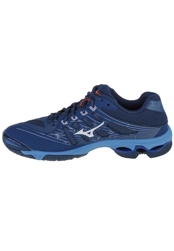 Adidasy Mizuno Wave Voltage 2 Mugen, Dla obu płci. Kolor: niebieski. Materiał: materiał, syntetyk. Model: Mizuno Wave. Sport: siatkówka