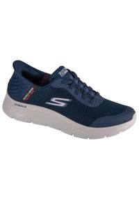 skechers - Buty sportowe Sneakersy męskie, Slip-Ins: Go Walk Flex - Hands Up. Kolor: niebieski. Sport: turystyka piesza