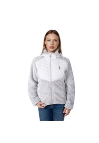 Aulp - Kurtka hybrydowa CMP CLEM pikowana z futerkiem lekka ciepła. Kolor: biały. Materiał: futro. Wzór: jodełka. Sport: turystyka piesza #1