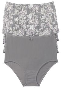 bonprix - Figi z wysoką talią (4 pary). Kolor: szary #1